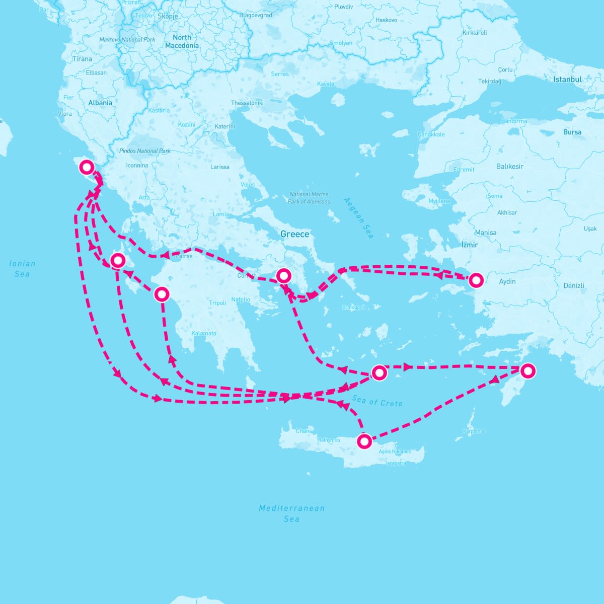 Marella Explorer itinerary map for May 30, 2025 (14 nights)