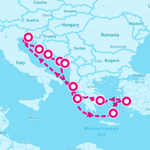 Adriatic Explorer followed by Aegean Shores