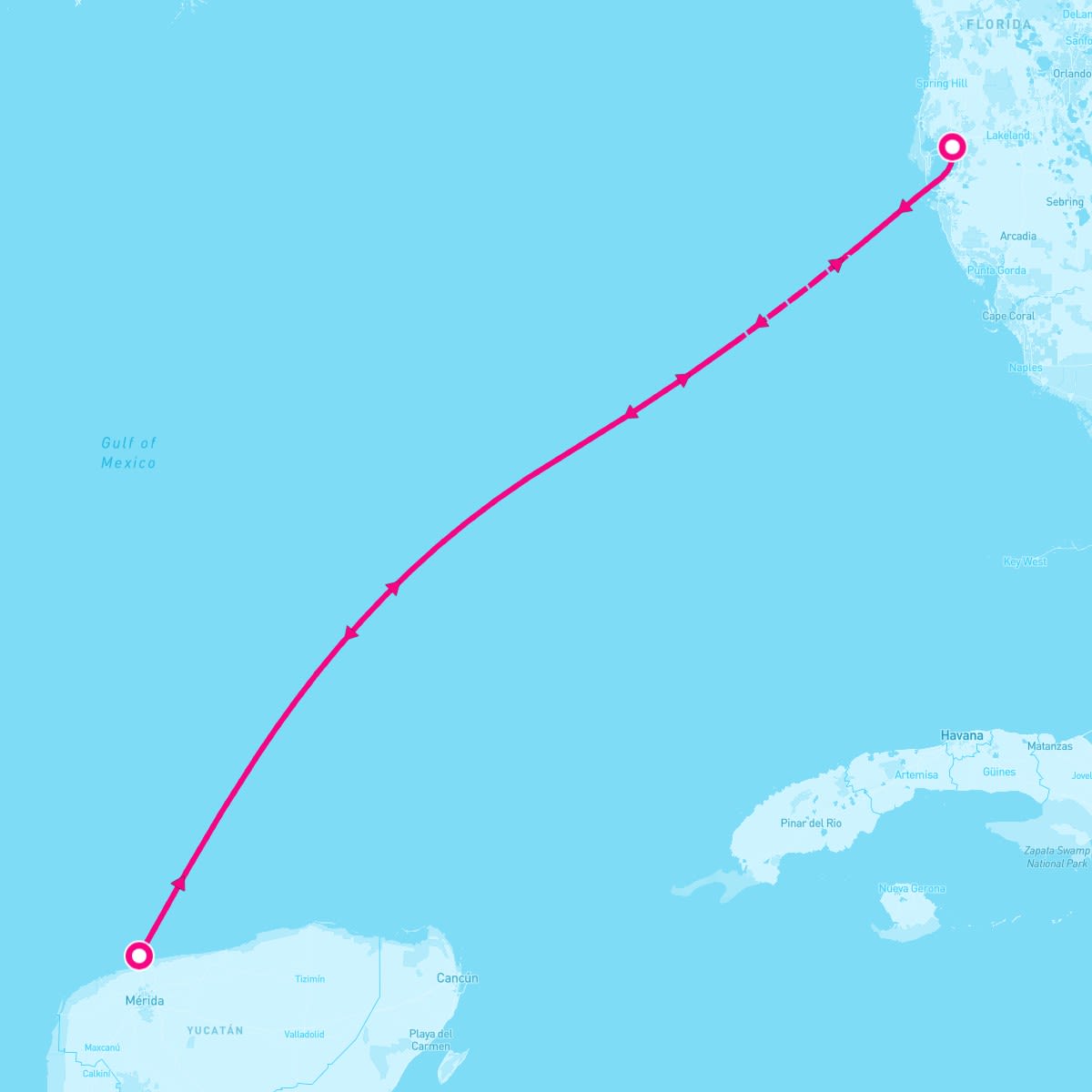 Margaritaville Islander itinerary map for January 5, 2026 (4 nights)