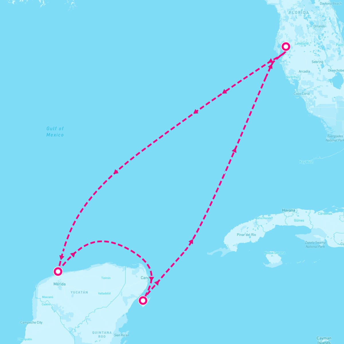 Margaritaville Islander itinerary map for January 14, 2026 (5 nights)