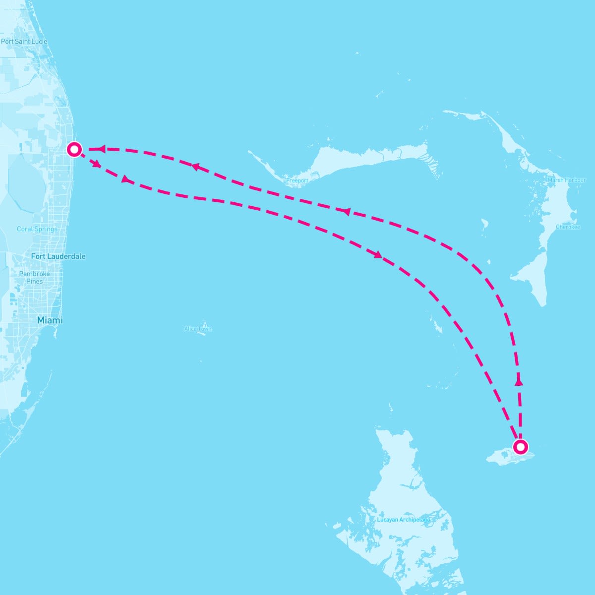 Margaritaville Paradise itinerary map for October 10, 2025 (3 nights)