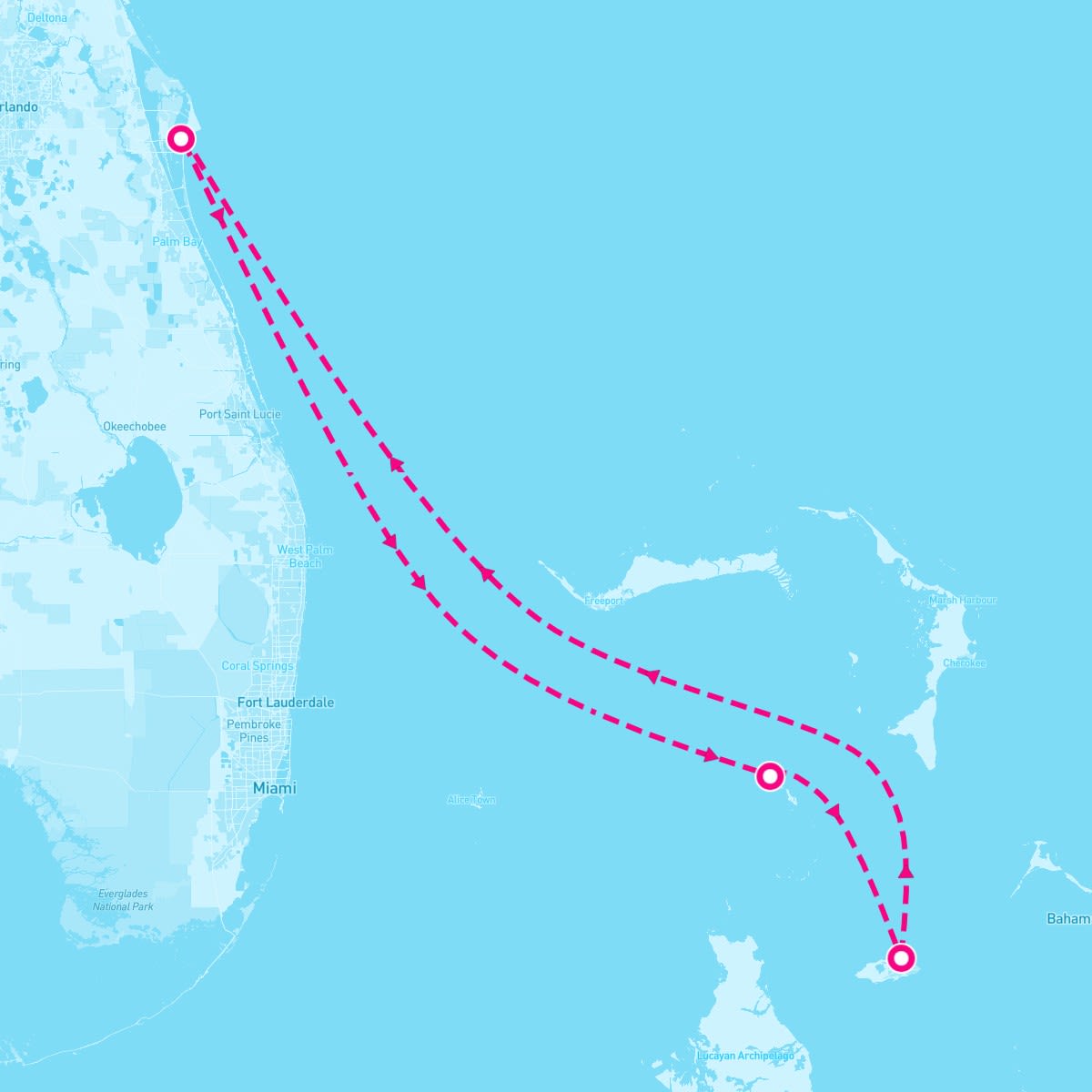 Mariner of the Seas itinerary map for December 28, 2023 (4 nights)