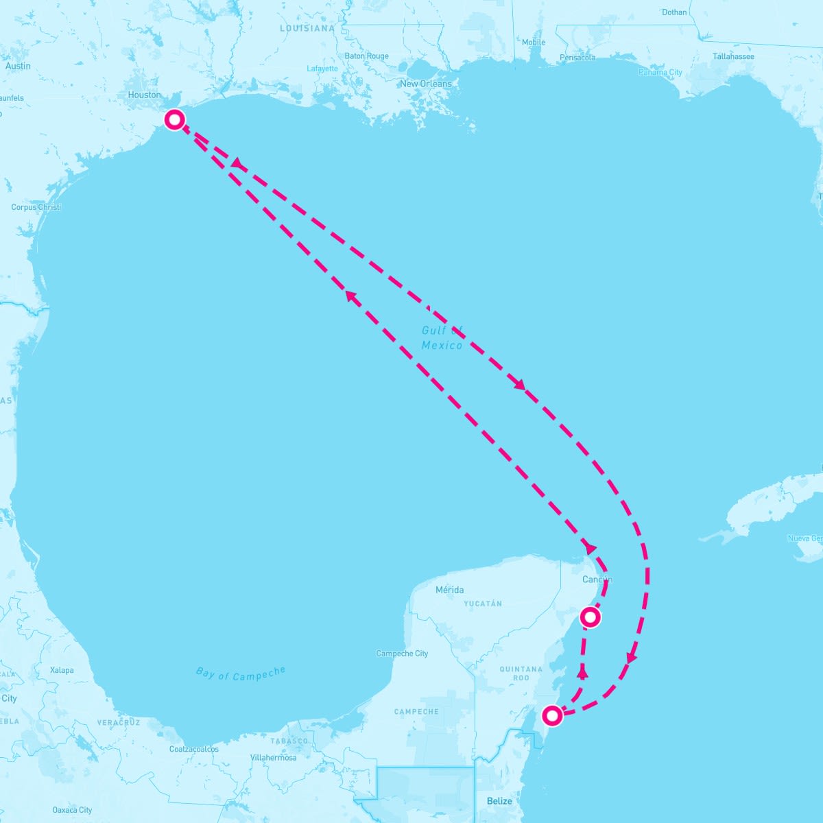 Mariner of the Seas itinerary map for May 27, 2024 (5 nights)