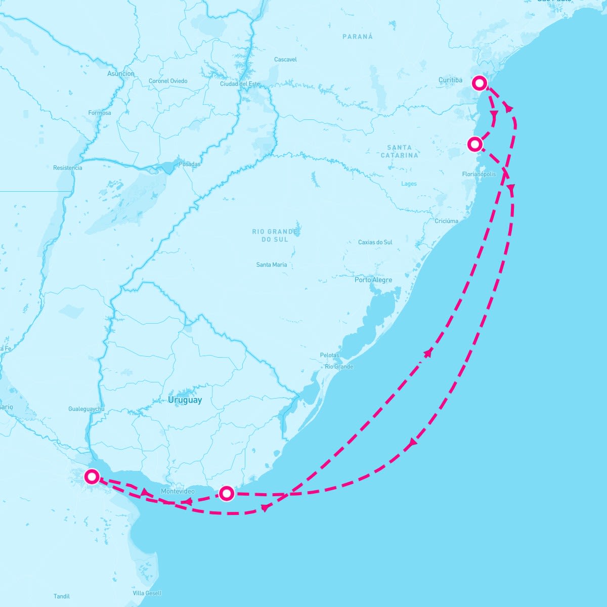 MSC Armonia itinerary map for December 24, 2024 (7 nights)