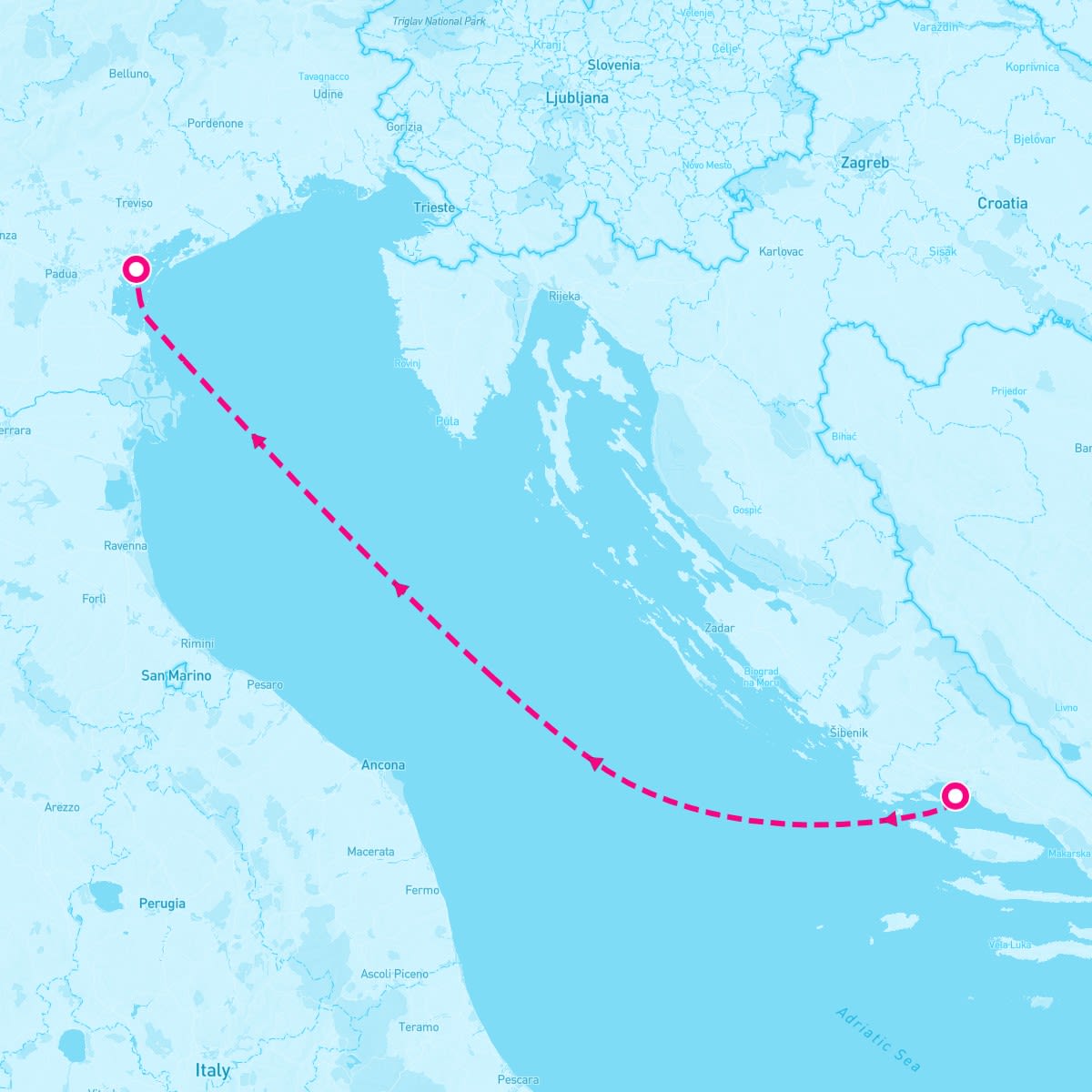 MSC Armonia itinerary map for November 23, 2025 (1 nights)