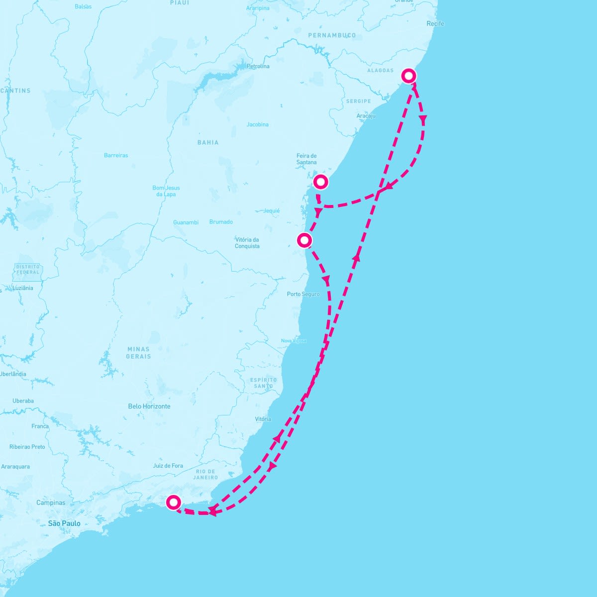 MSC Armonia itinerary map for March 7, 2026