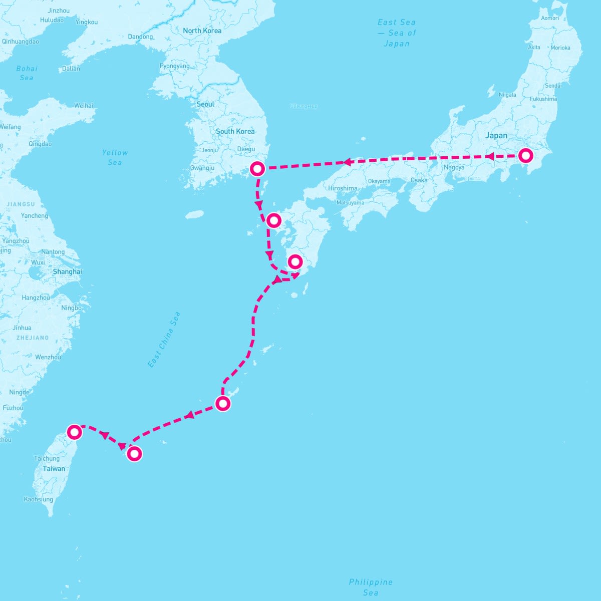 MSC Bellissima itinerary map for November 12, 2025 (9 nights)