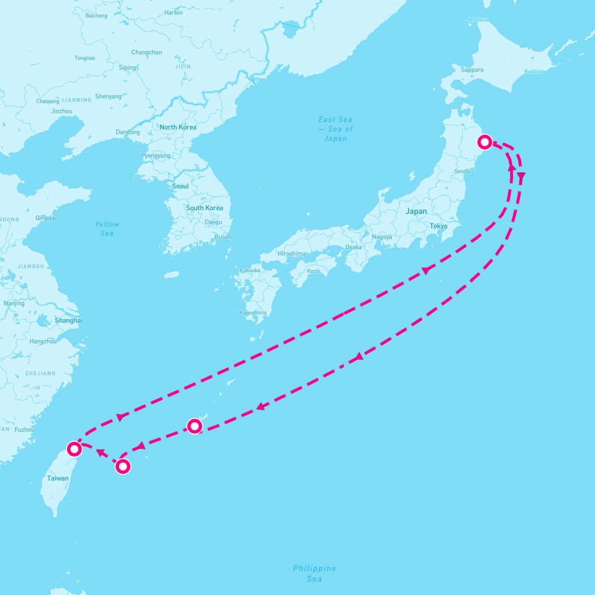 MSC Bellissima itinerary map for December 19, 2025 (4 nights)