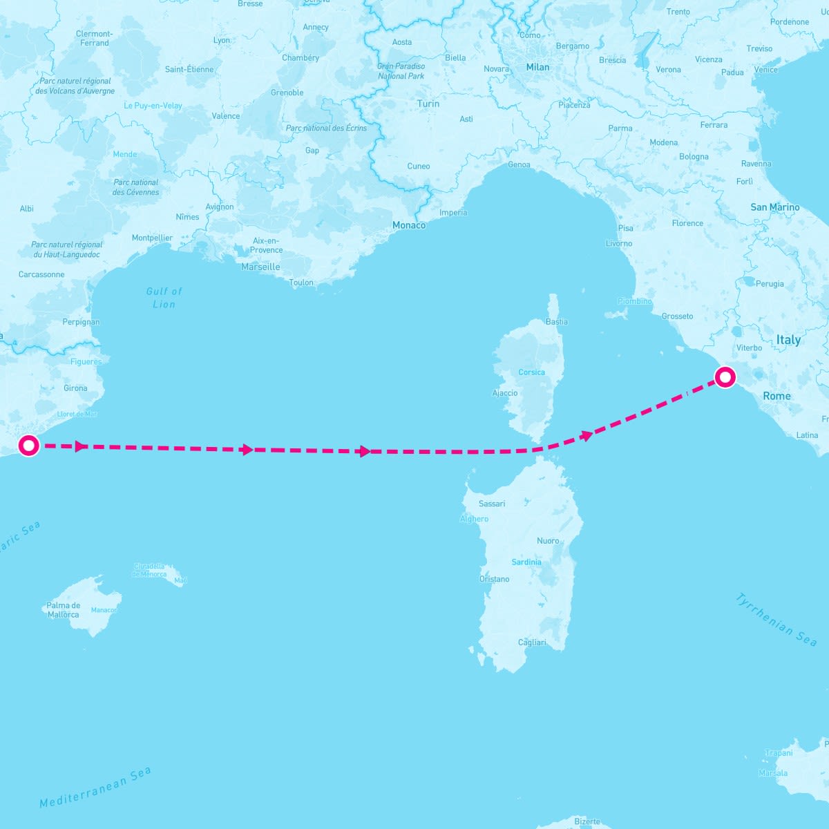 MSC Divina itinerary map for May 8, 2024 (2 nights)
