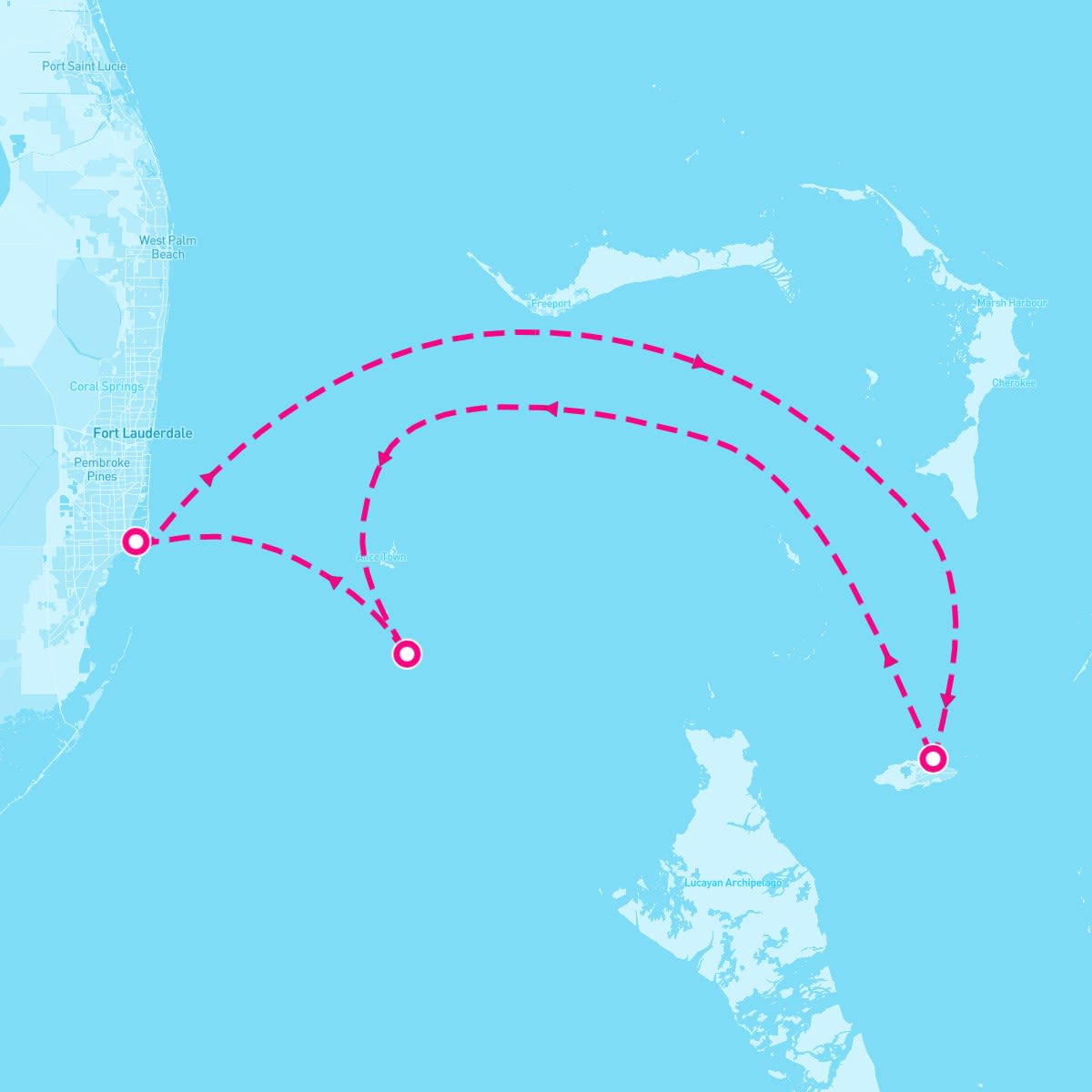 MSC Divina itinerary map for November 18, 2024 (4 nights)