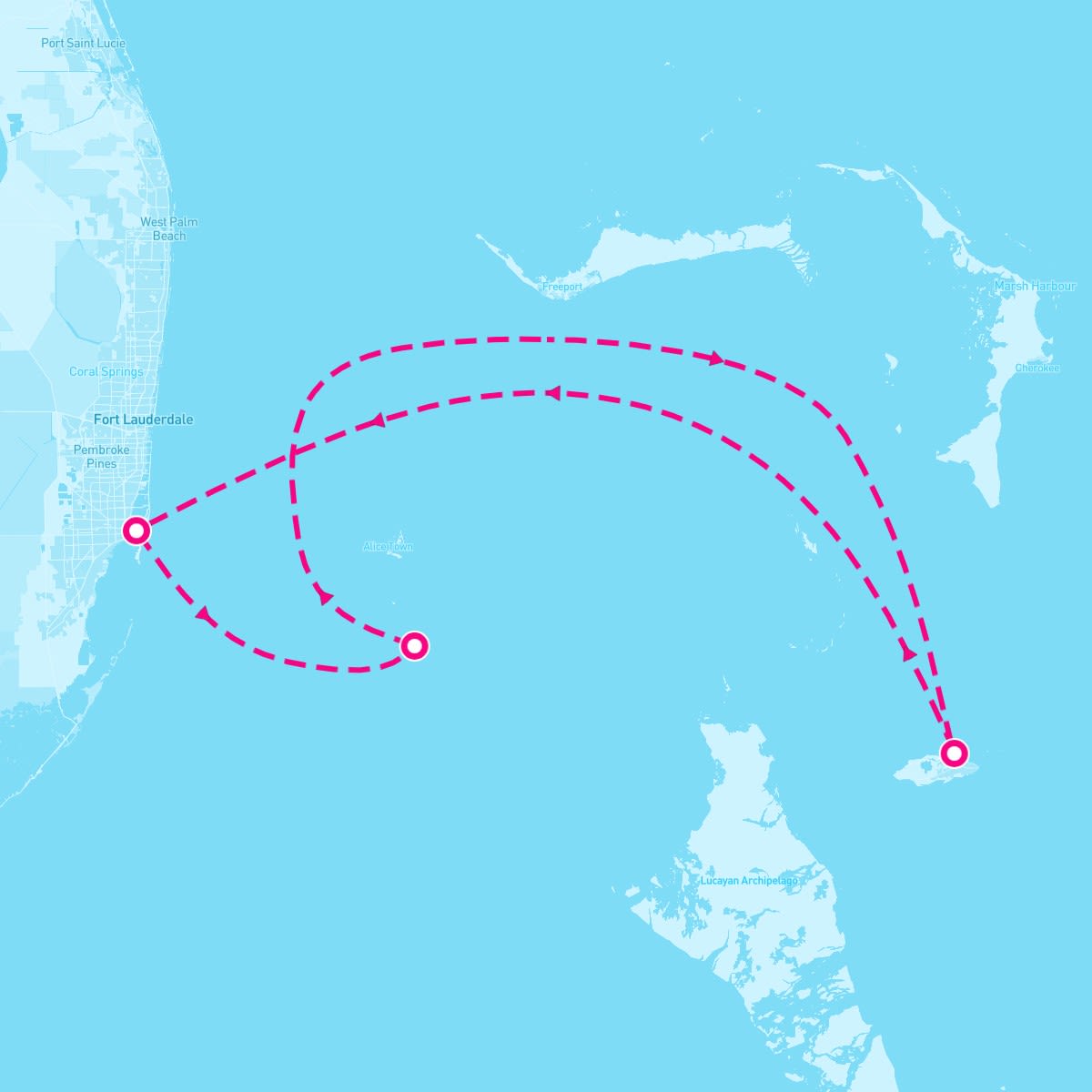 MSC Divina itinerary map for January 27, 2025 (4 nights)
