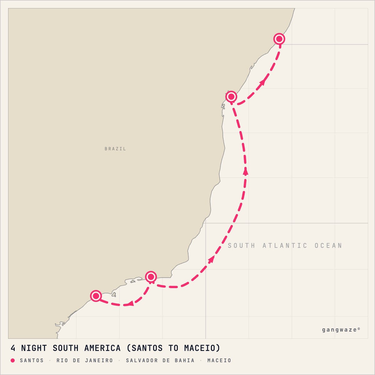 MSC Divina itinerary map for March 14, 2027 (4 nights)