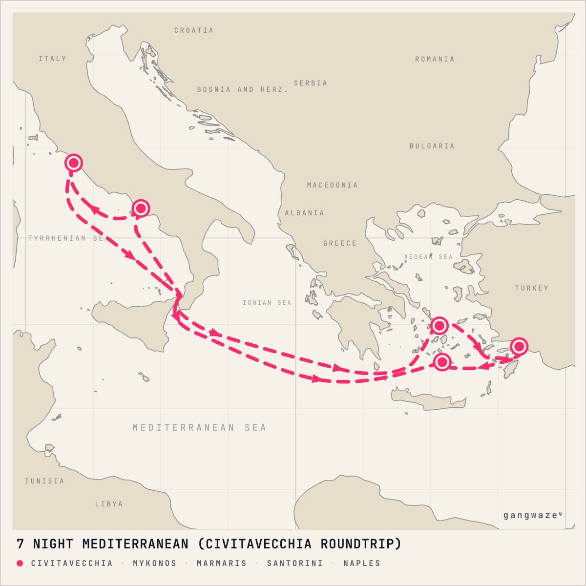 MSC Divina itinerary map for May 5, 2028 (7 nights)