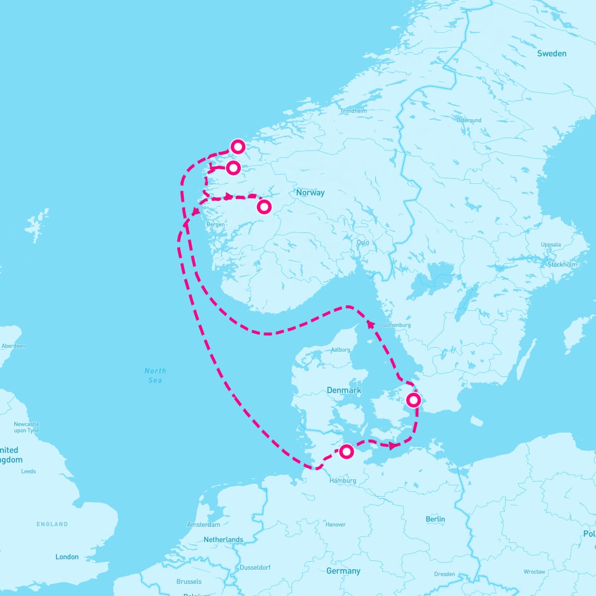 MSC Euribia itinerary map for July 13, 2025 (7 nights)