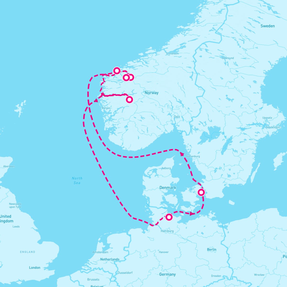 MSC Euribia itinerary map for July 26, 2025 (7 nights)
