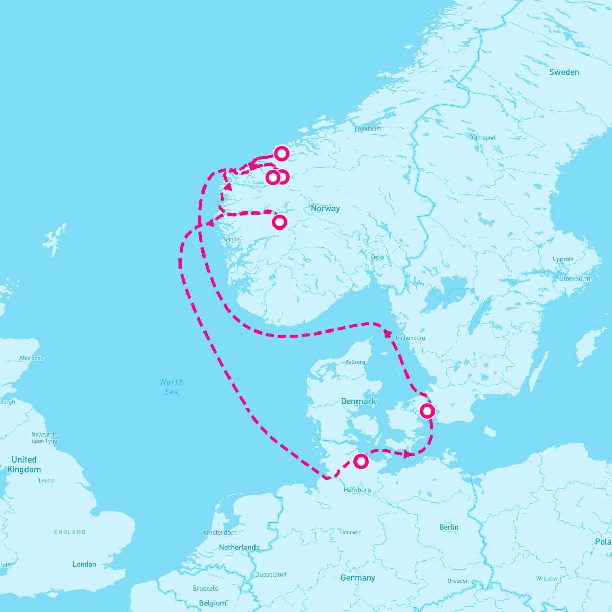 MSC Euribia itinerary map for August 31, 2025 (7 nights)