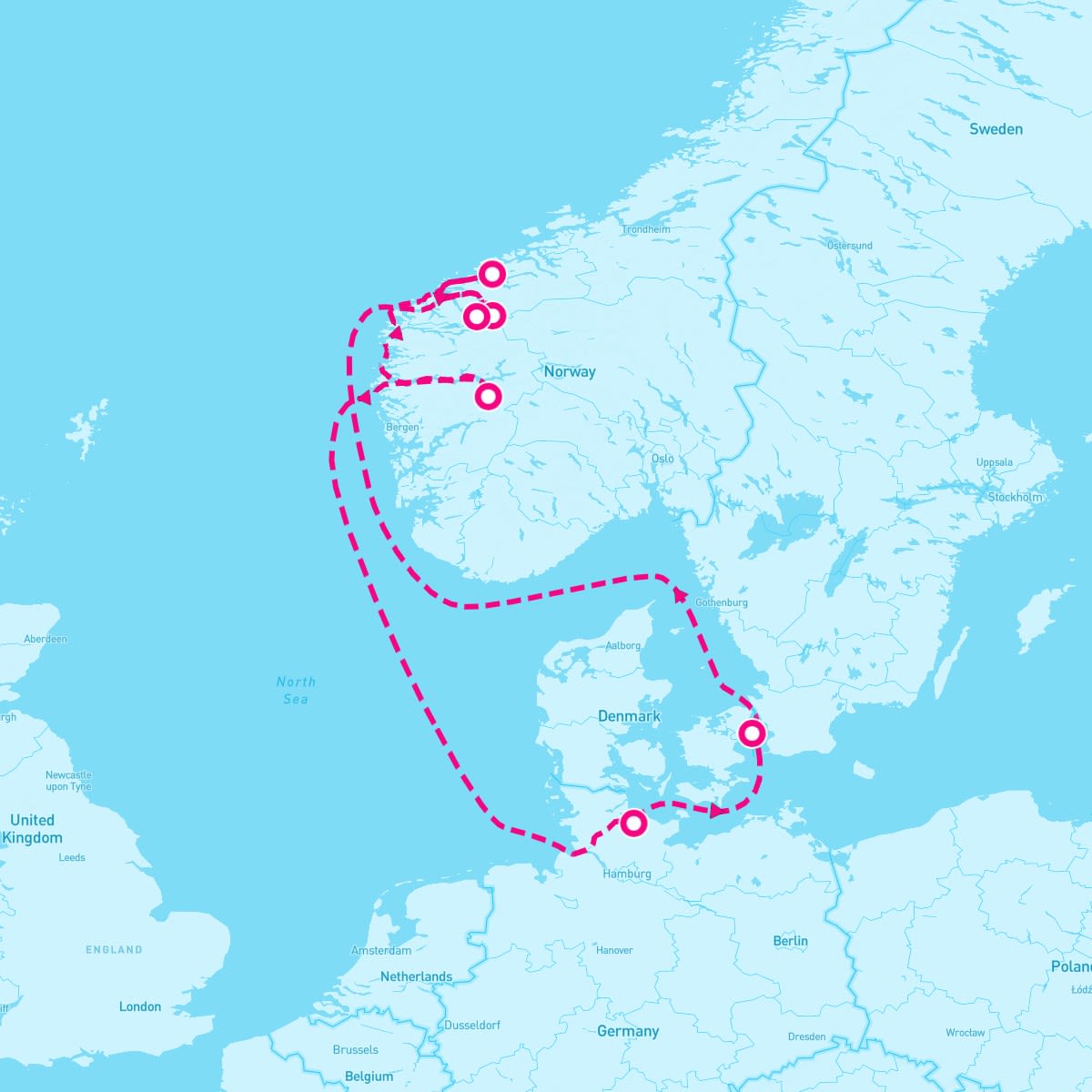MSC Euribia itinerary map for September 14, 2025 (7 nights)