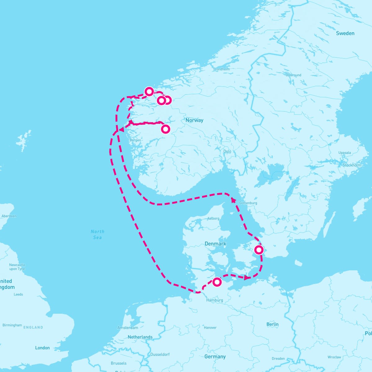 MSC Euribia itinerary map for September 27, 2025 (7 nights)