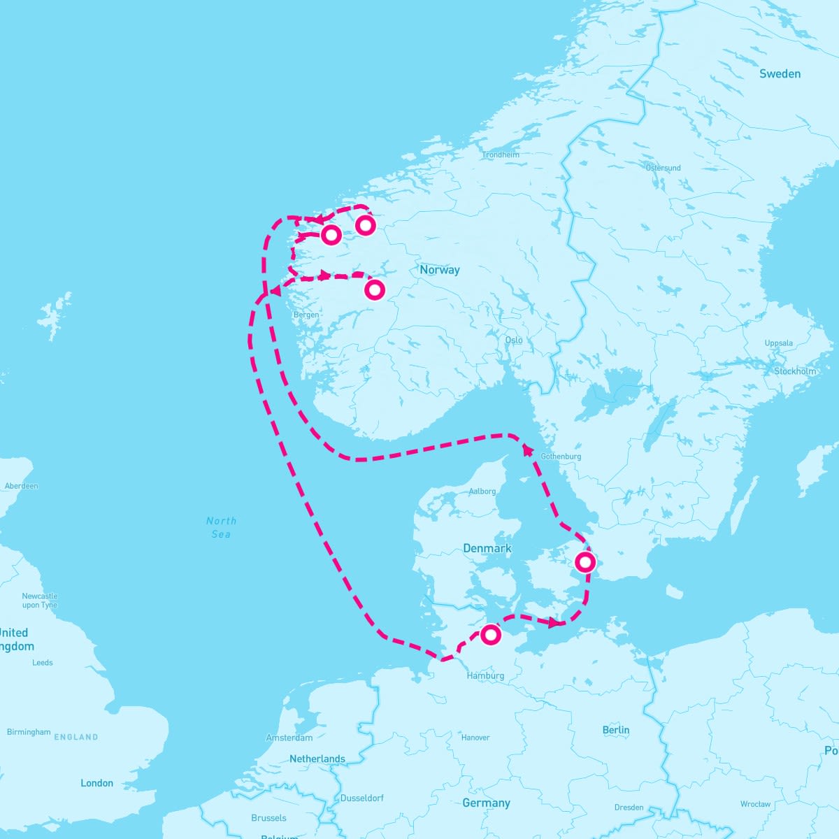 MSC Euribia itinerary map for October 4, 2025 (7 nights)