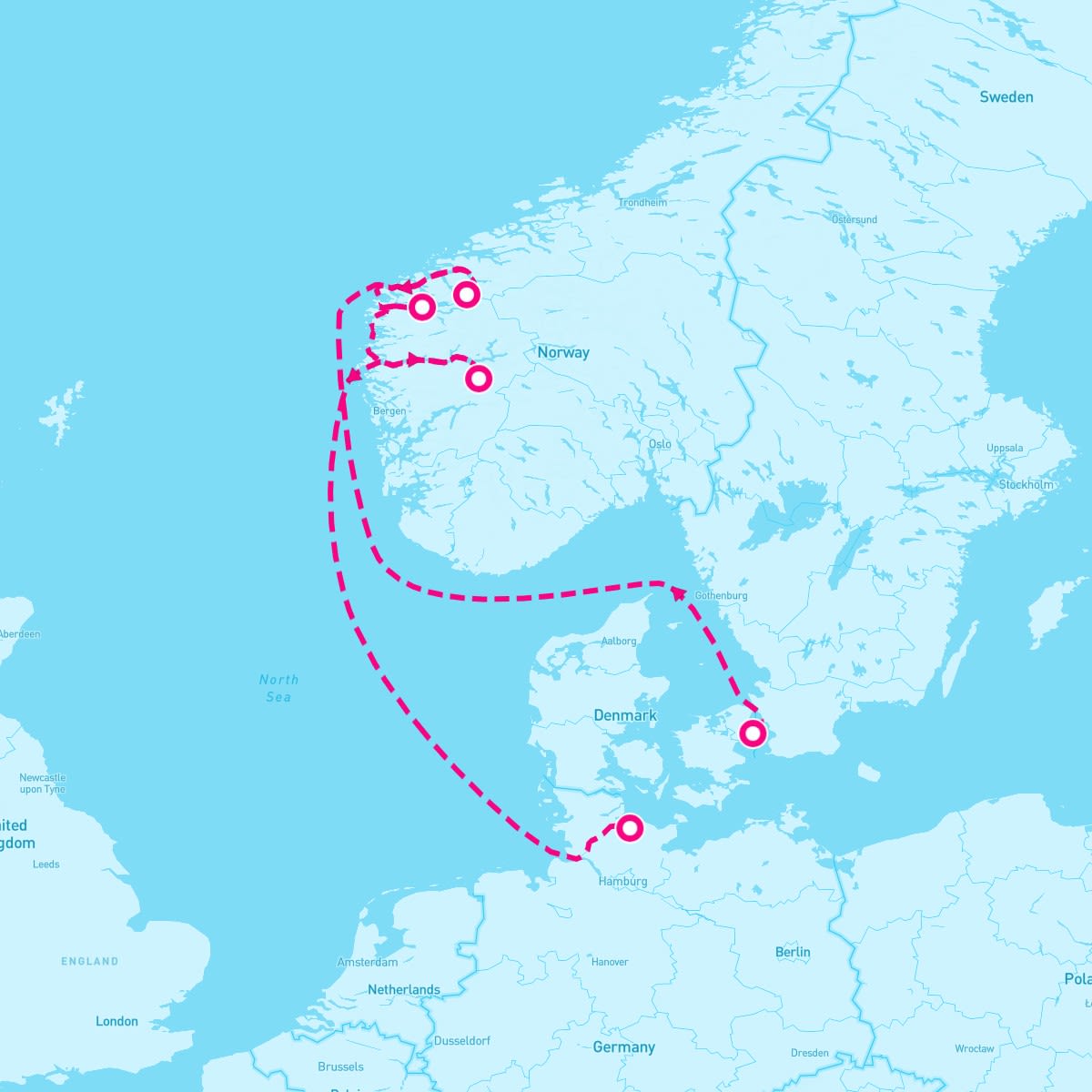 MSC Euribia itinerary map for October 5, 2025 (6 nights)