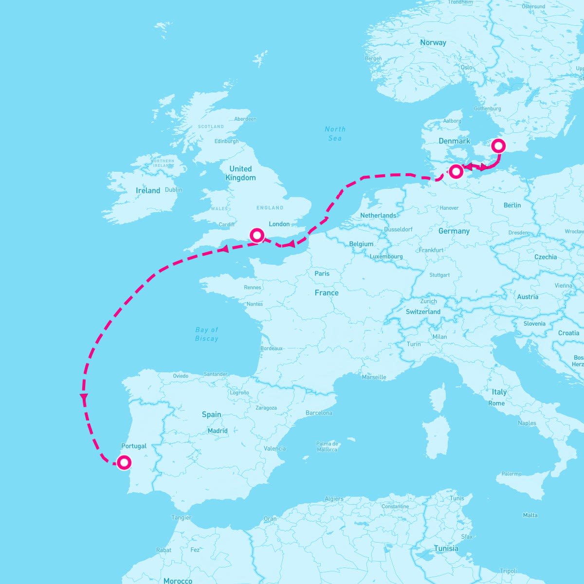 MSC Euribia itinerary map for October 11, 2025 (7 nights)