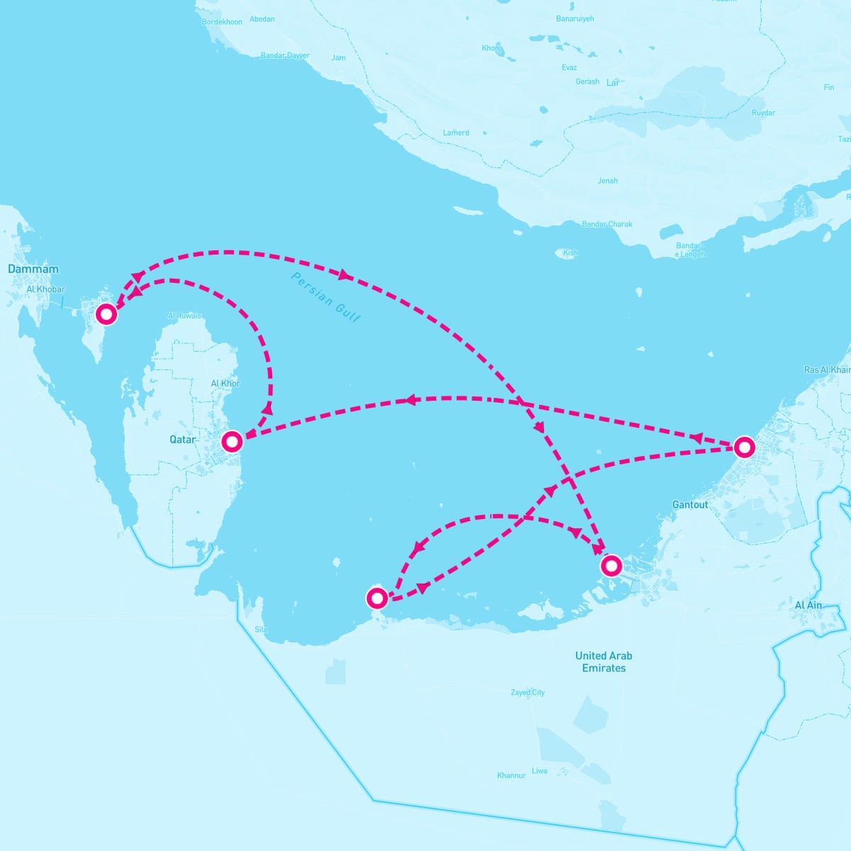MSC Euribia itinerary map for November 8, 2025 (7 nights)