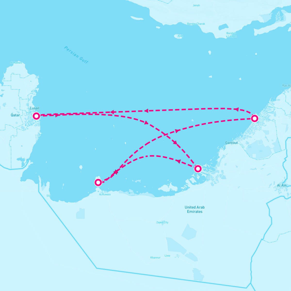 MSC Euribia itinerary map for November 30, 2025 (7 nights)