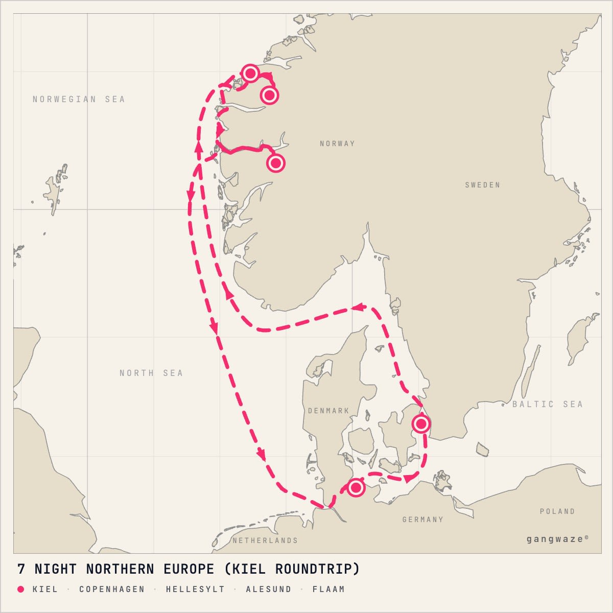 MSC Euribia itinerary map for May 20, 2028 (7 nights)