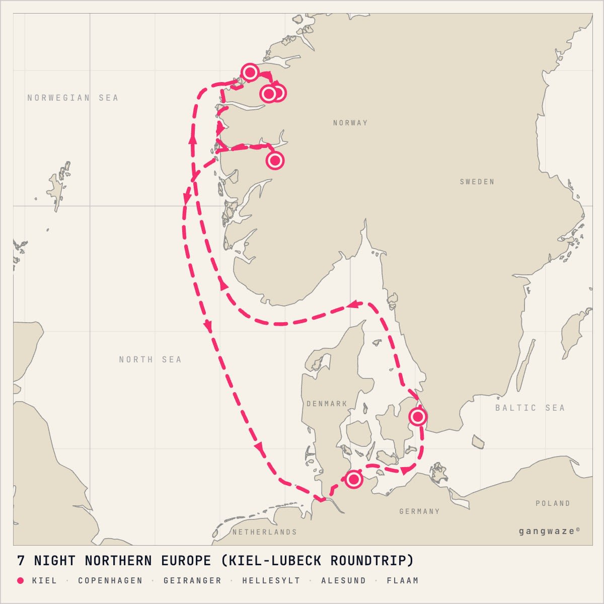 MSC Euribia itinerary map for August 19, 2028 (7 nights)
