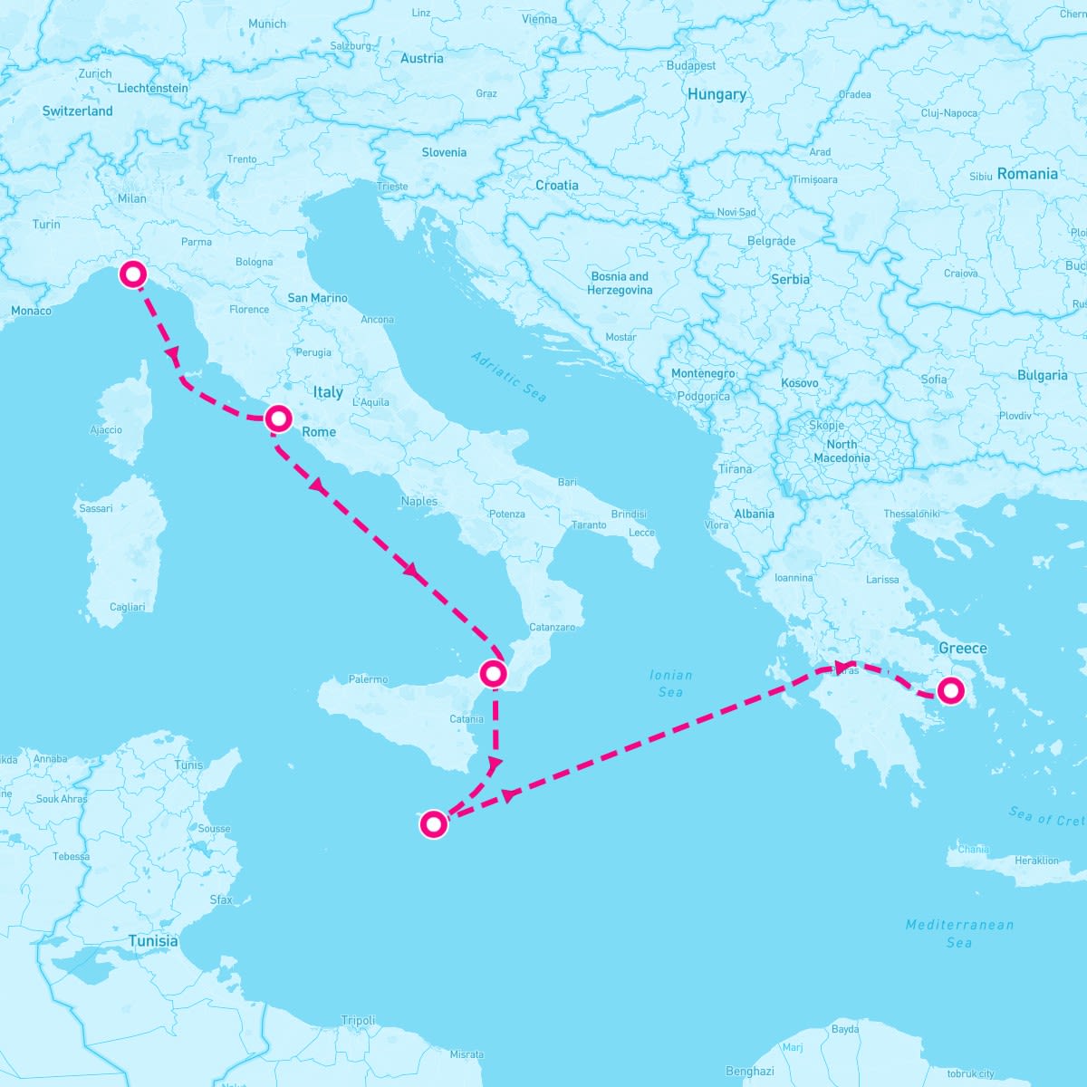 MSC Fantasia itinerary map for October 28, 2024 (5 nights)