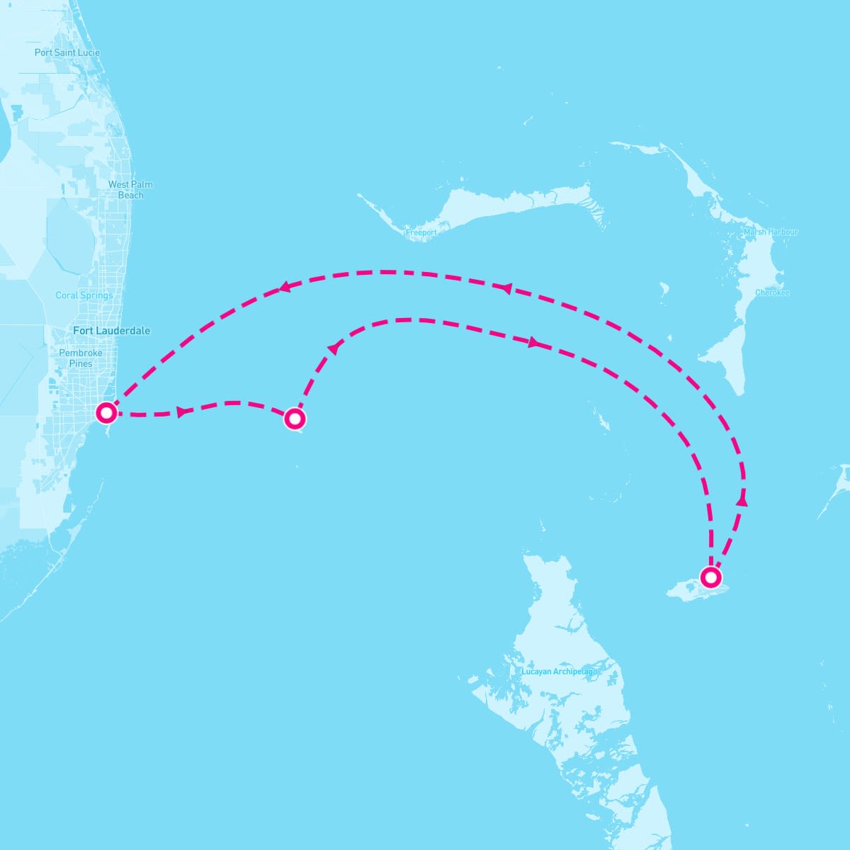 MSC Magnifica itinerary map for May 6, 2024 (4 nights)