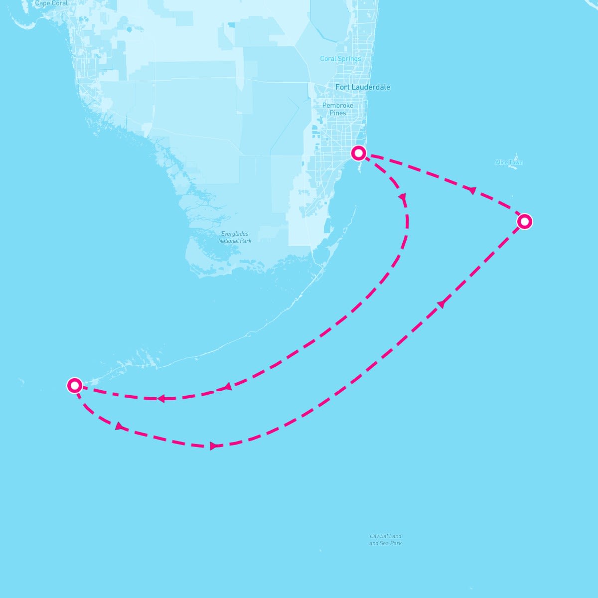 MSC Magnifica itinerary map for August 23, 2024 (3 nights)