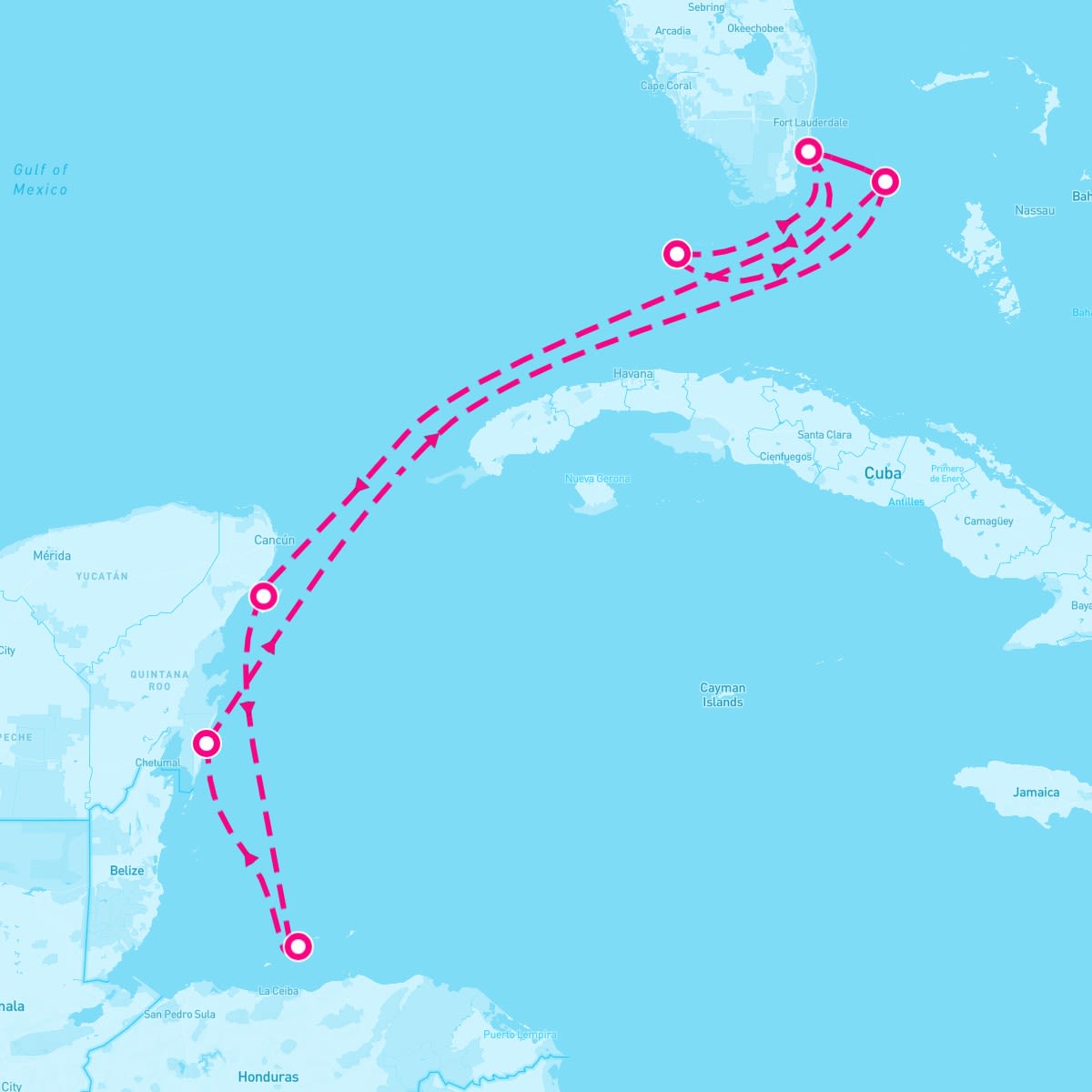 MSC Magnifica itinerary map for September 27, 2024 (10 nights)