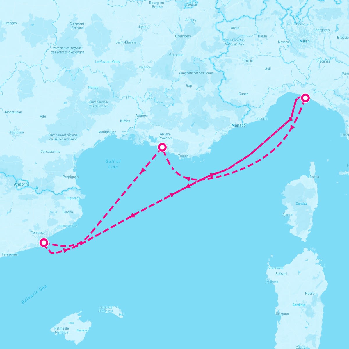 MSC Magnifica itinerary map for May 5, 2025 (5 nights)