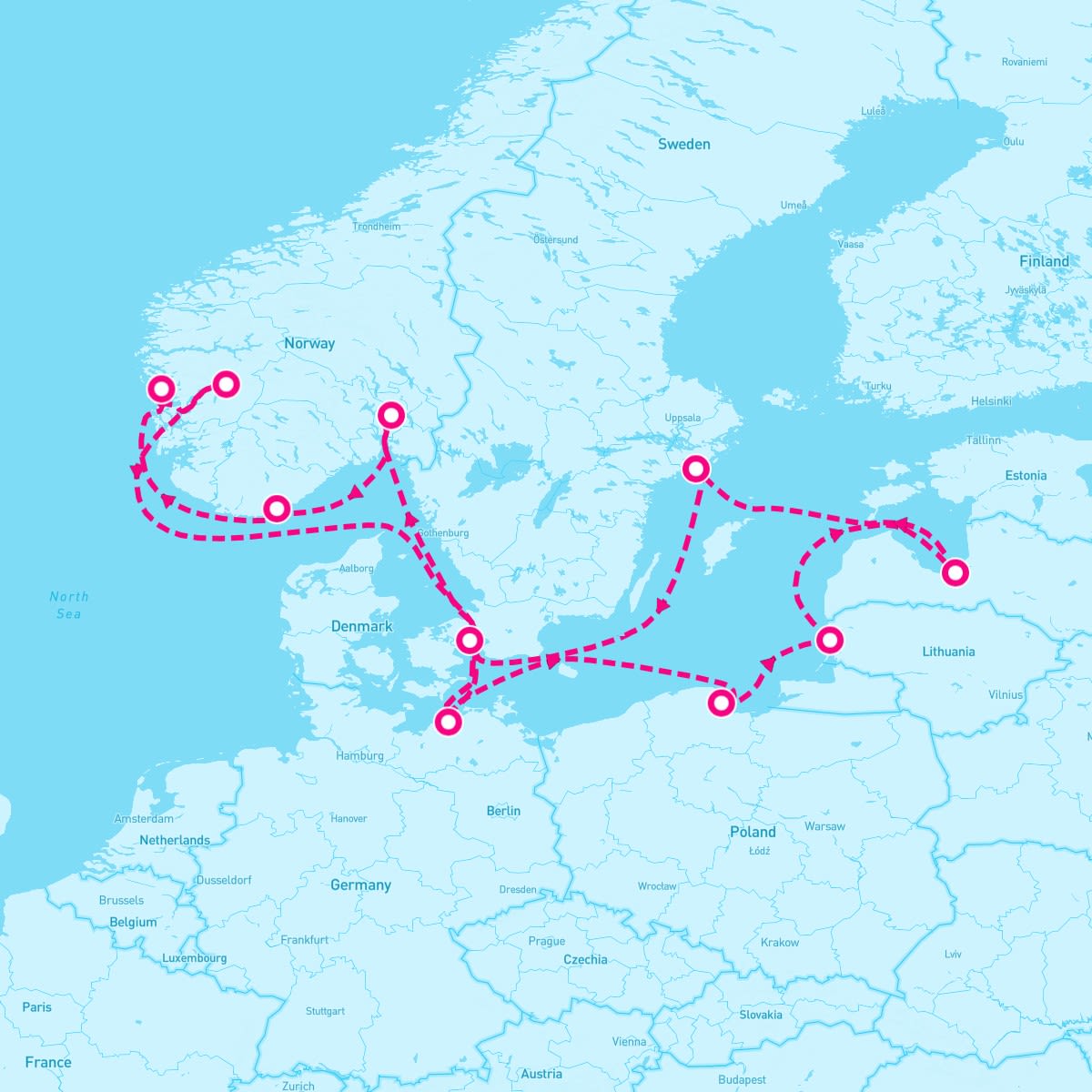MSC Magnifica itinerary map for August 2, 2026