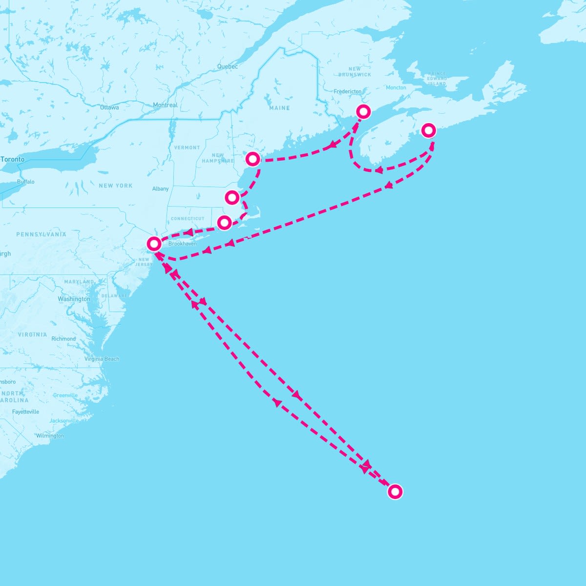 MSC Meraviglia itinerary map for April 28, 2024 (14 nights)