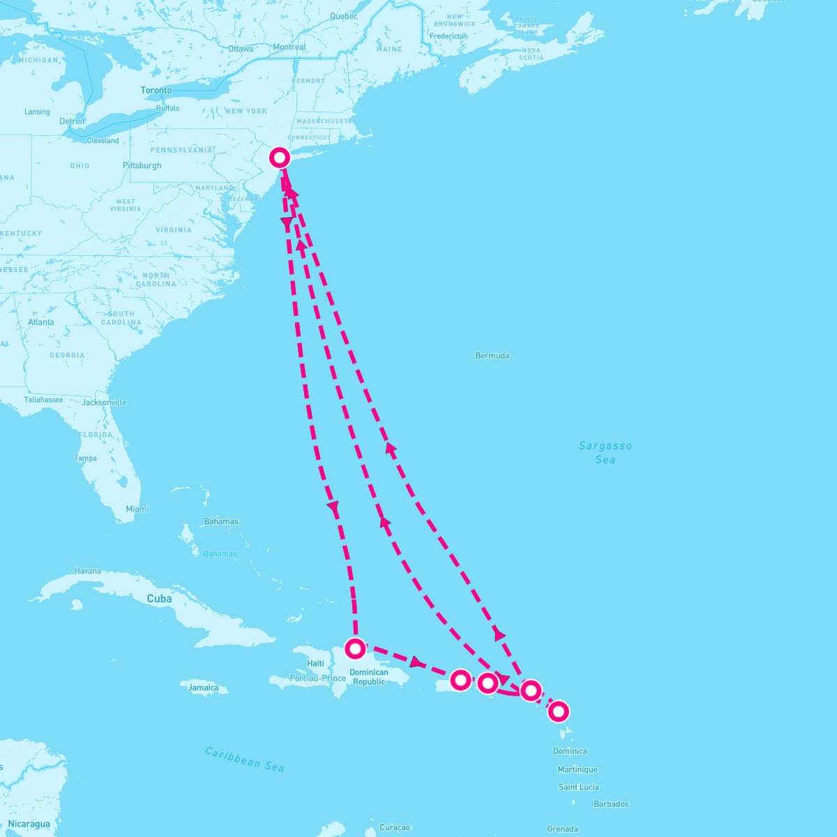 MSC Meraviglia - January 12, 2025 (21 Night) Cruise Map, Ports