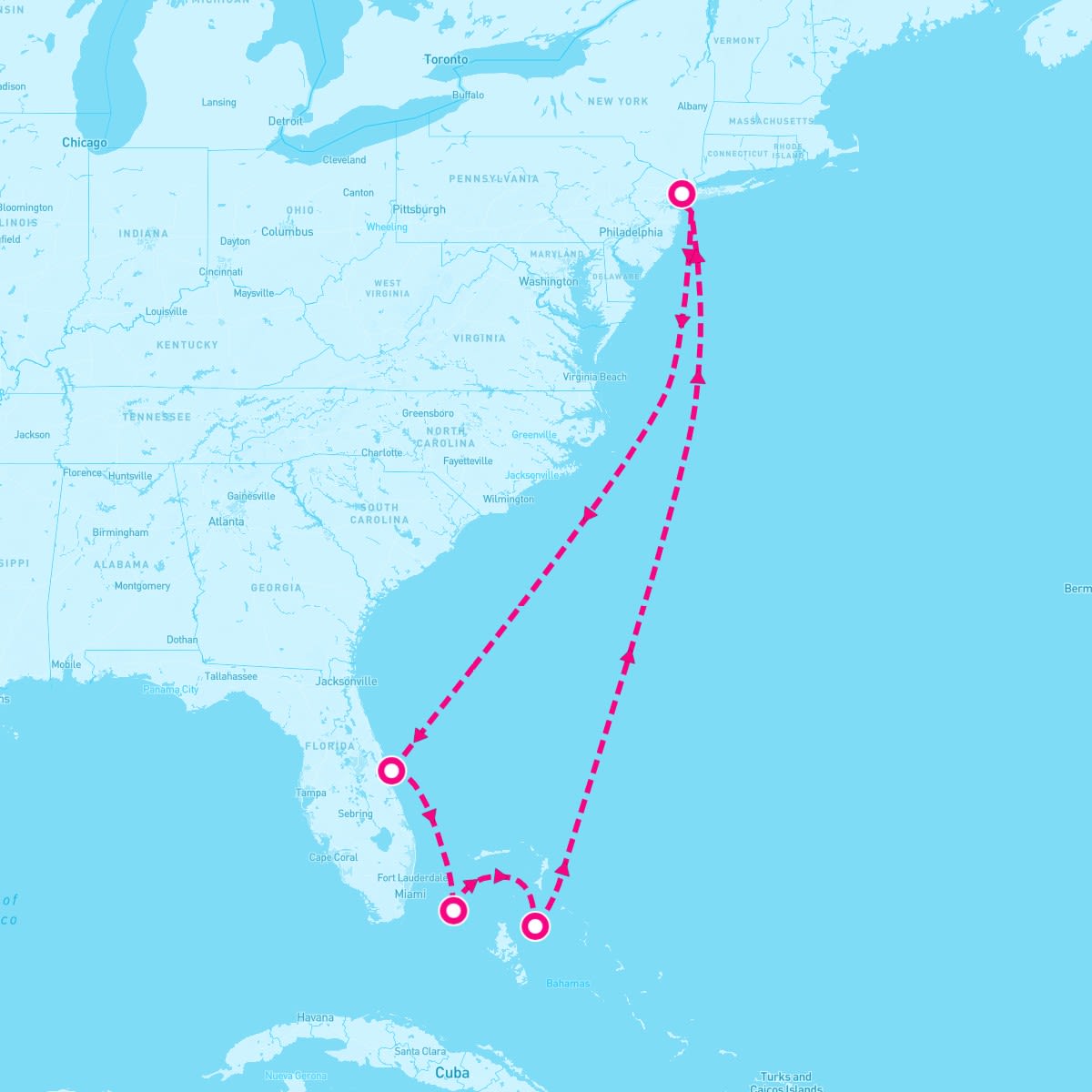 MSC Meraviglia itinerary map for December 28, 2025 (7 nights)
