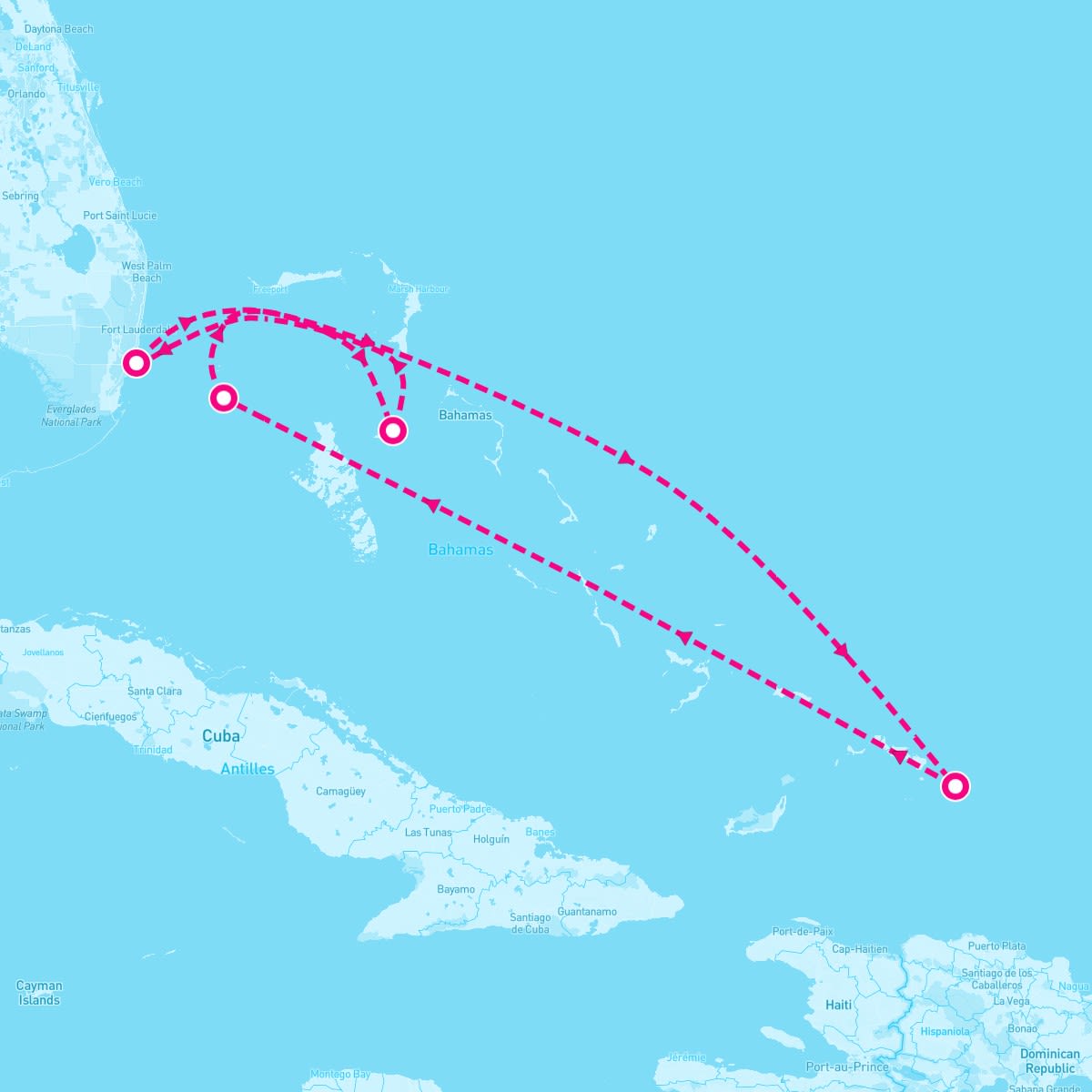 MSC Meraviglia itinerary map for December 27, 2026