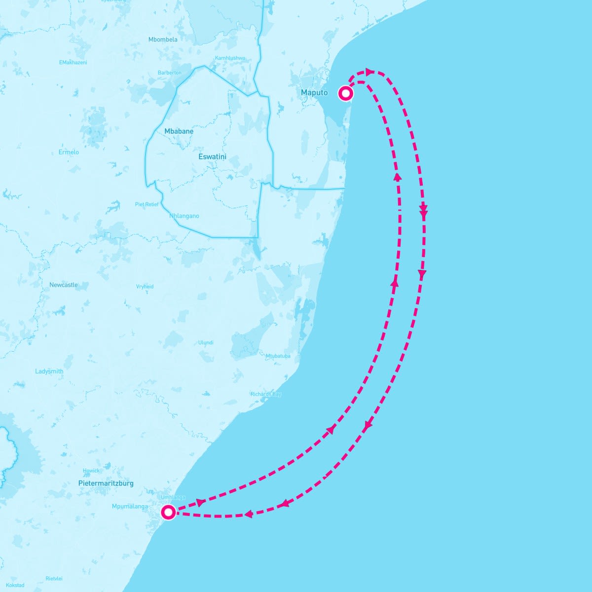 MSC Musica itinerary map for November 29, 2024 (3 nights)