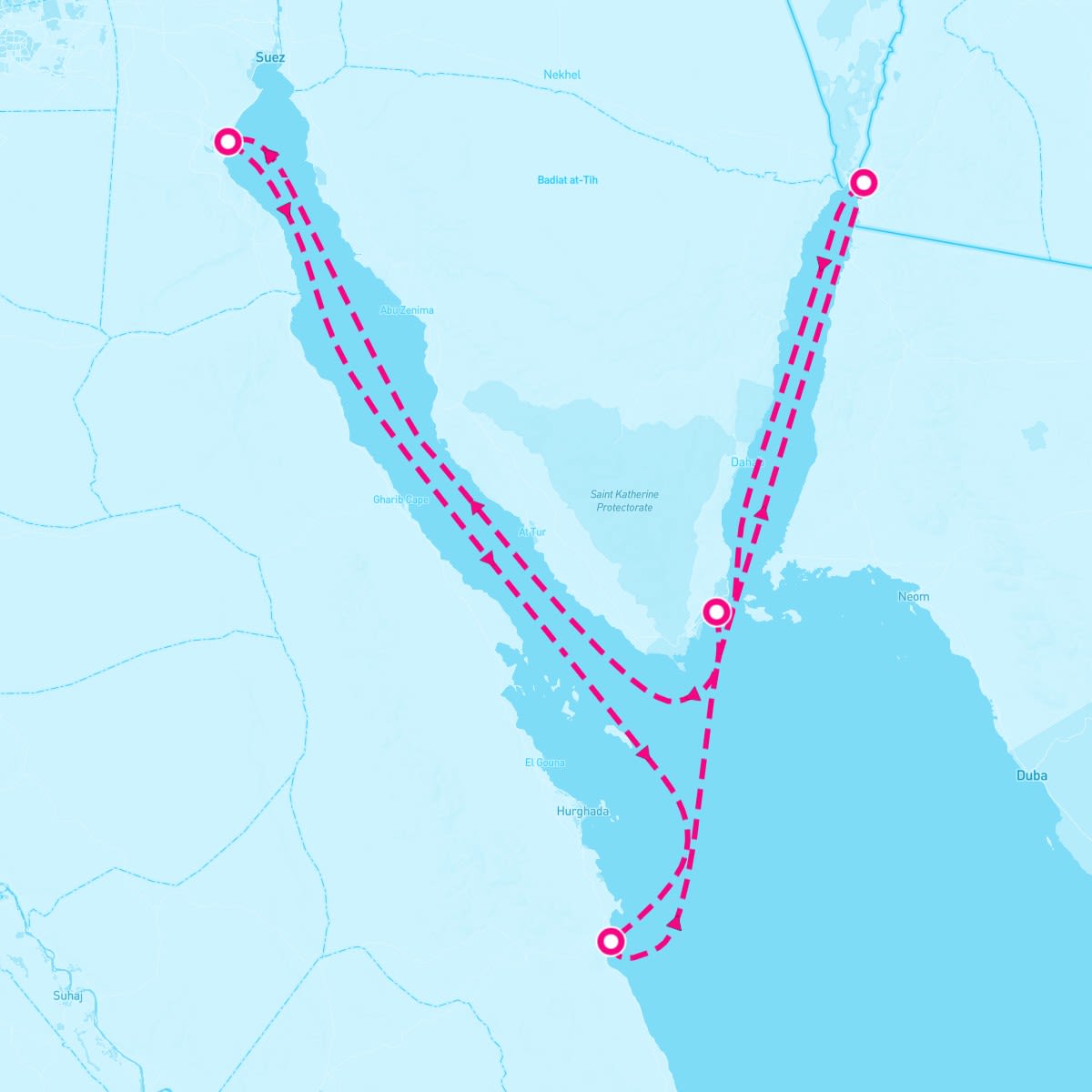 MSC Musica itinerary map for March 14, 2025 (7 nights)