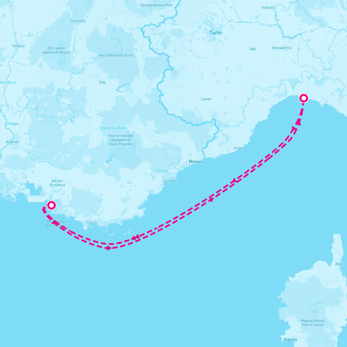 MSC Musica itinerary map for April 3, 2025 (4 nights)