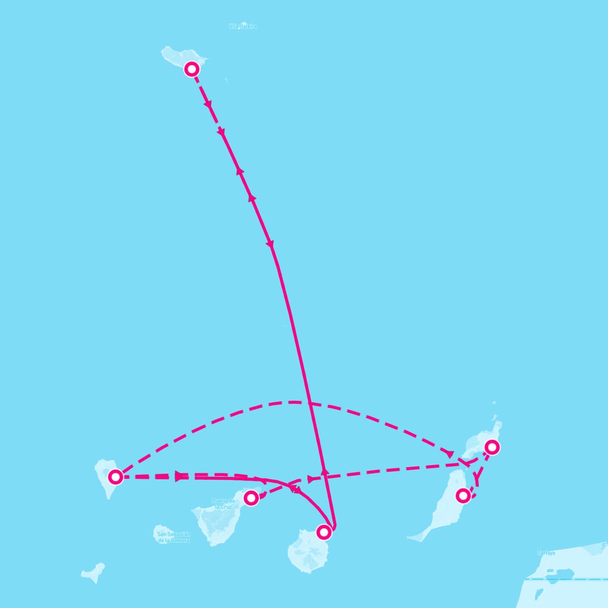 MSC Musica itinerary map for November 13, 2025 (9 nights)