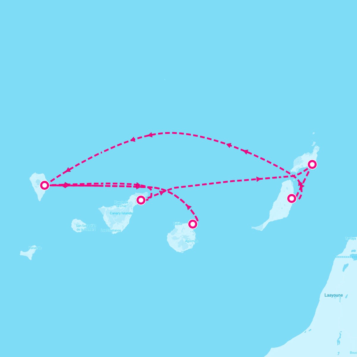 MSC Musica itinerary map for November 14, 2025 (7 nights)