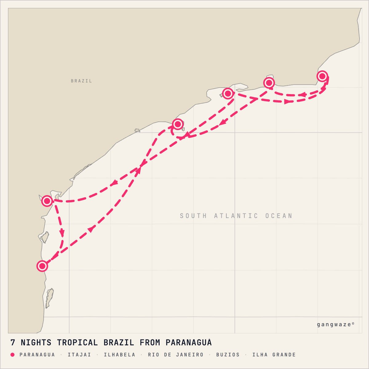 MSC Musica itinerary map for January 2, 2027 (7 nights)