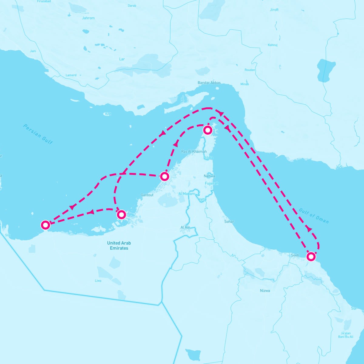 MSC Opera itinerary map for December 31, 2023 (7 nights)