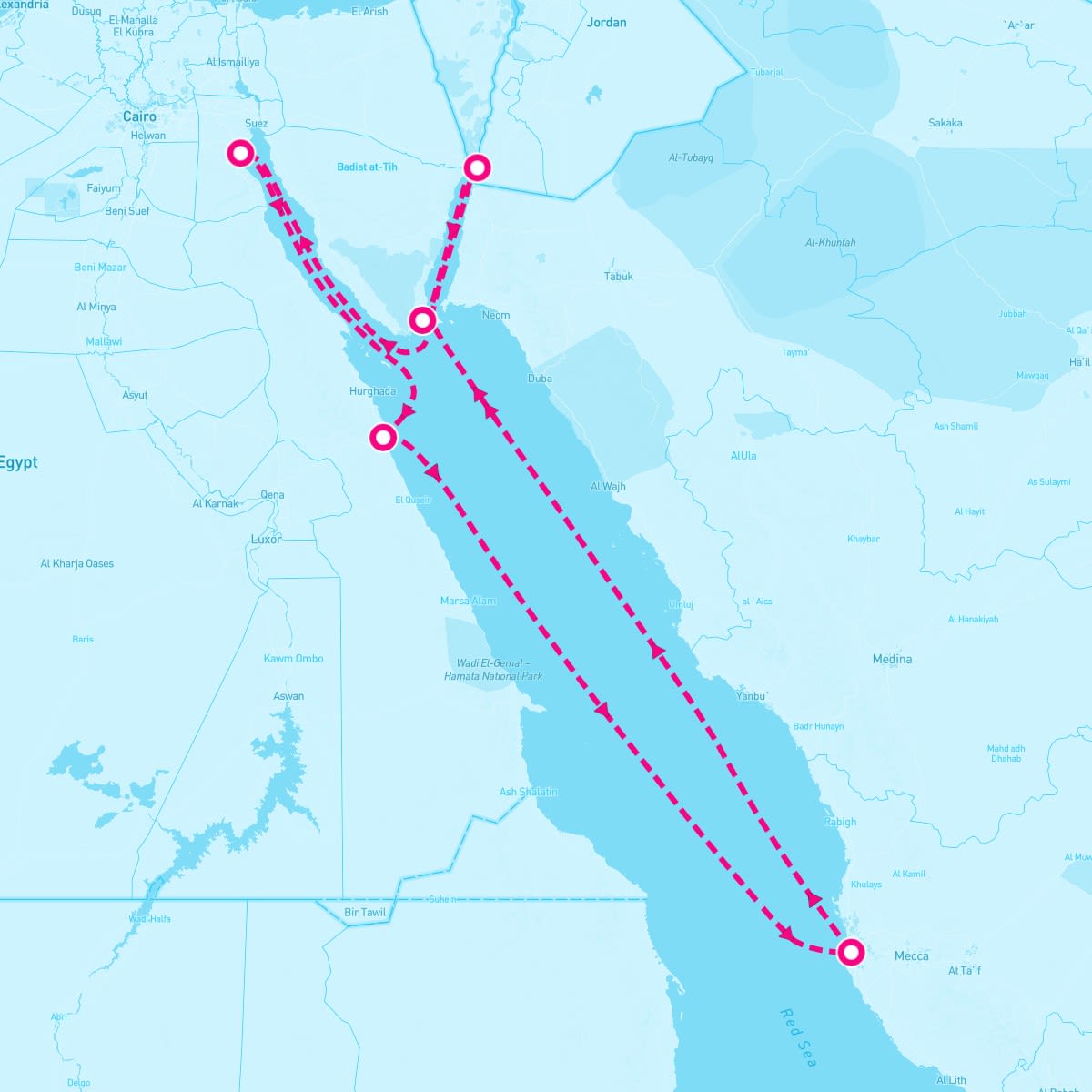 MSC Opera itinerary map for February 7, 2025 (7 nights)