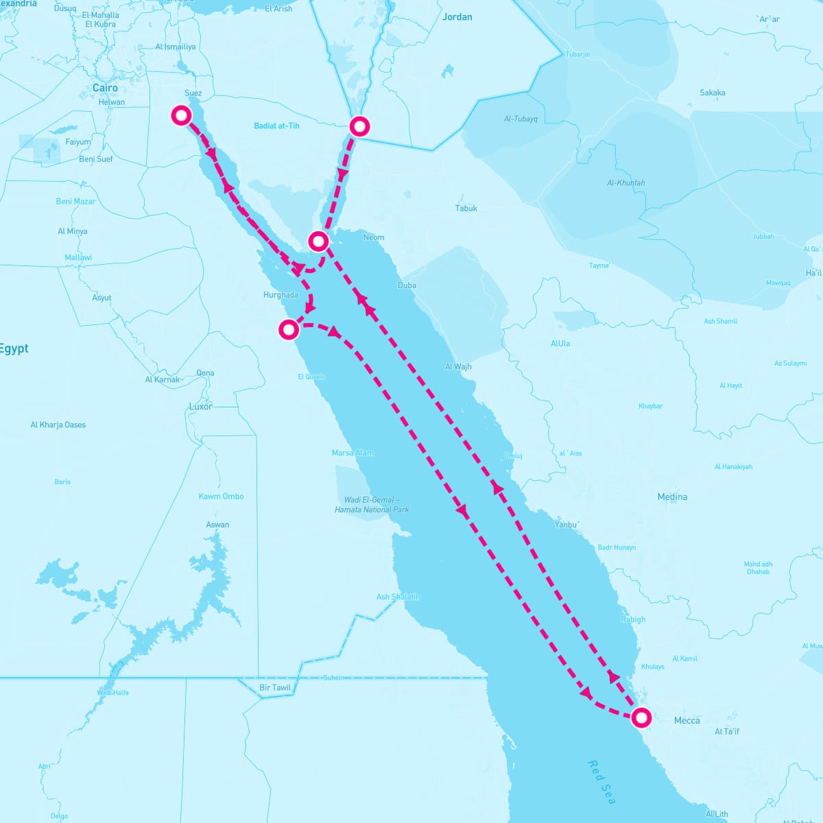 MSC Opera itinerary map for February 23, 2025 (7 nights)