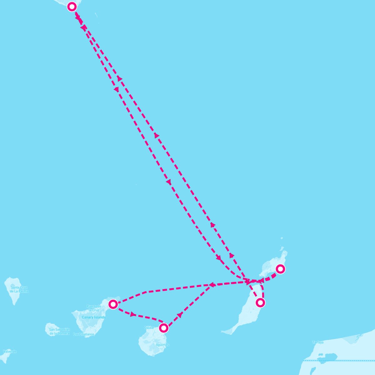 MSC Opera itinerary map for February 28, 2025 (6 nights)