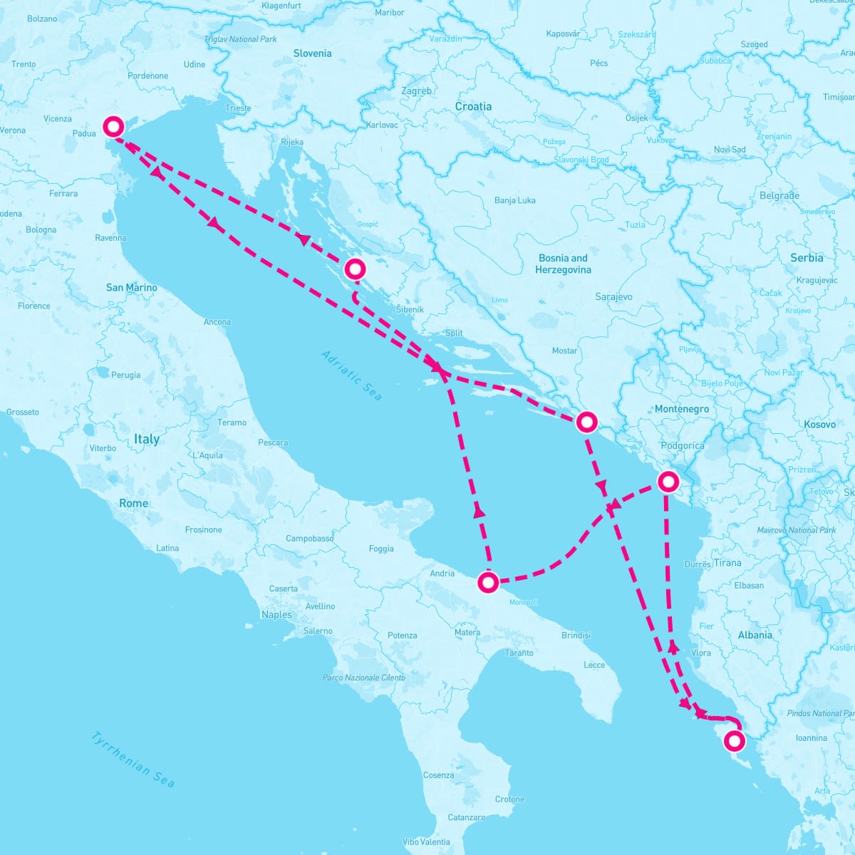 MSC Opera itinerary map for September 28, 2025 (7 nights)